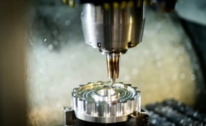 Precision CNC machining on a stainless steel part